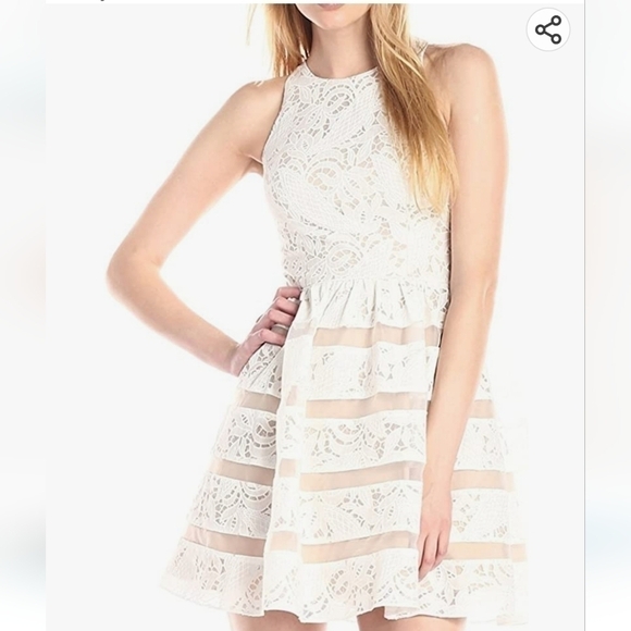 Aidan by Aidan Mattox Sleeveless Lace Fit & Flare Cocktail Party Dress, sz 4 - Picture 3 of 16